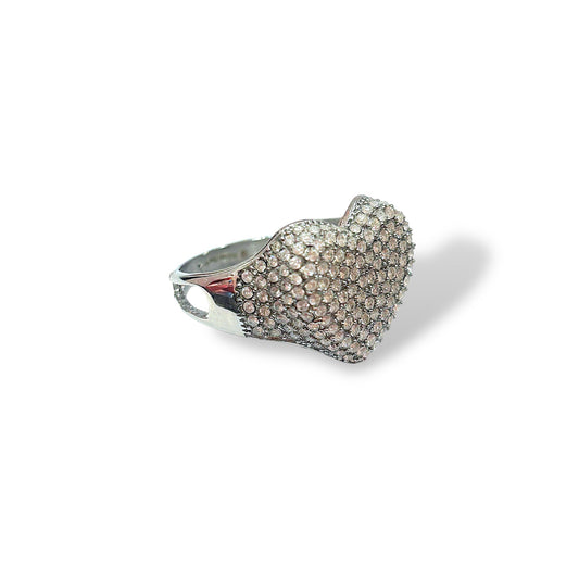 anello Cuore strass