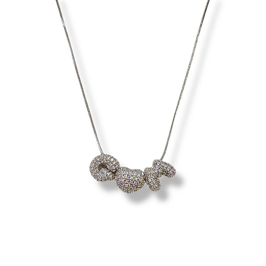 Collana mini Bubble due lettere +cuoricino o stellina