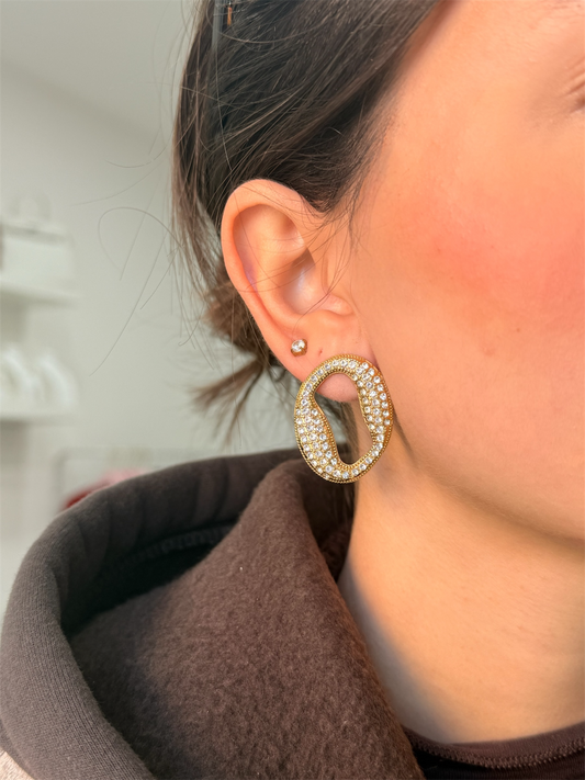 orecchini big circle strass