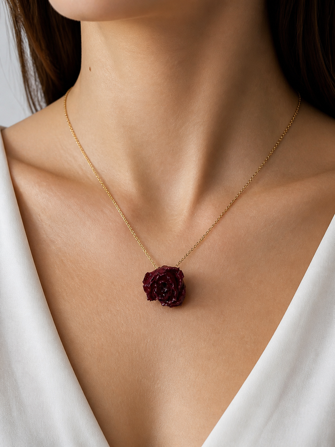 Collana rosa vera