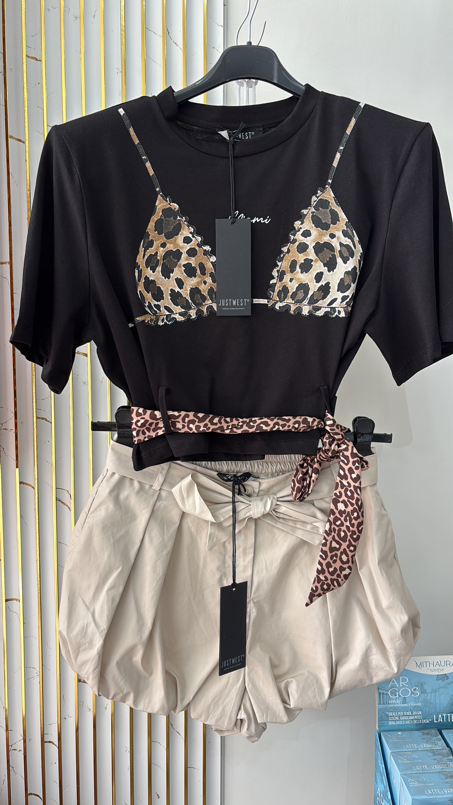 JUSTWEST maglia Crop Animalier