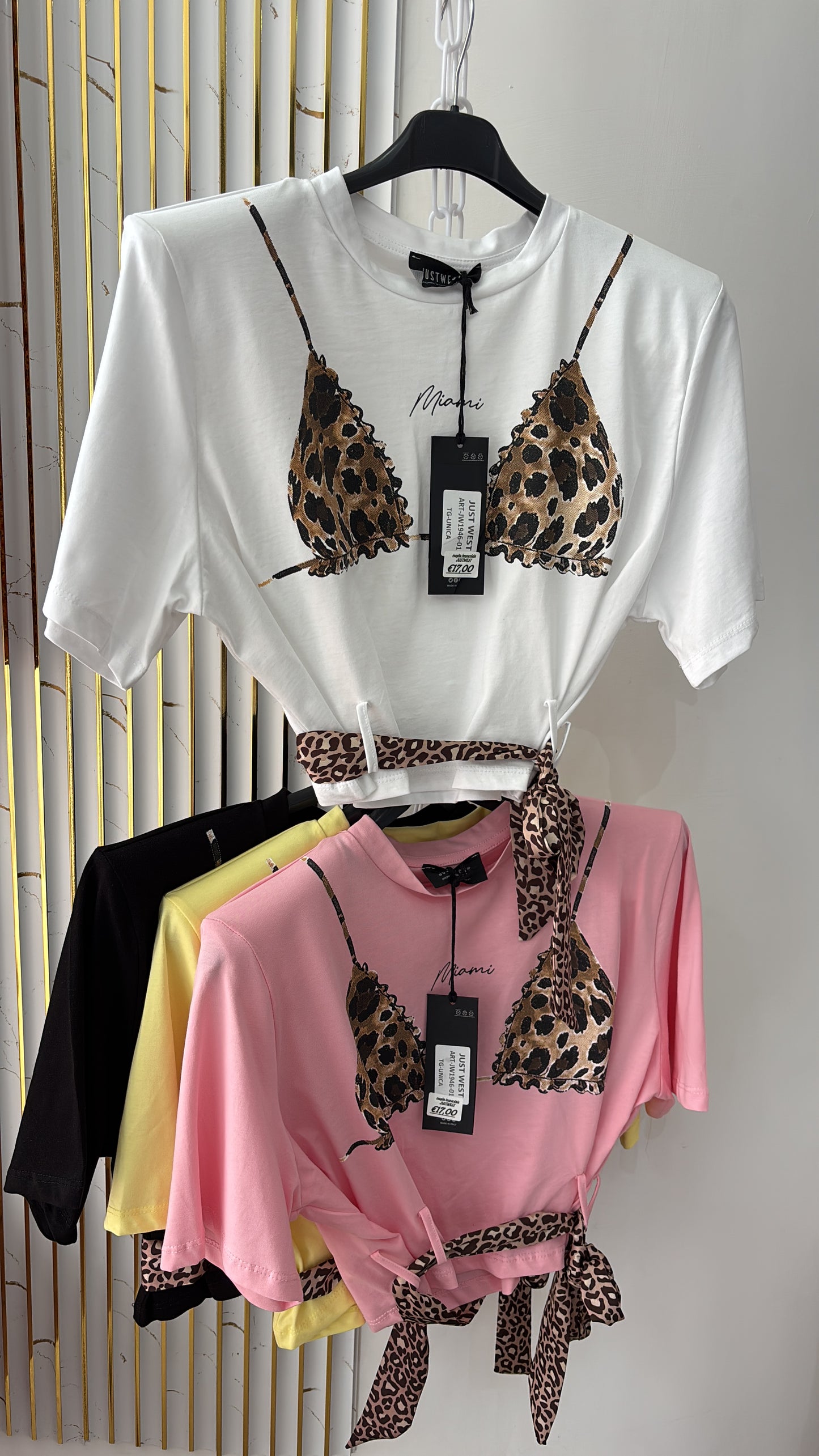 JUSTWEST maglia Crop Animalier