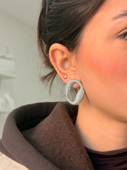 orecchini big circle strass