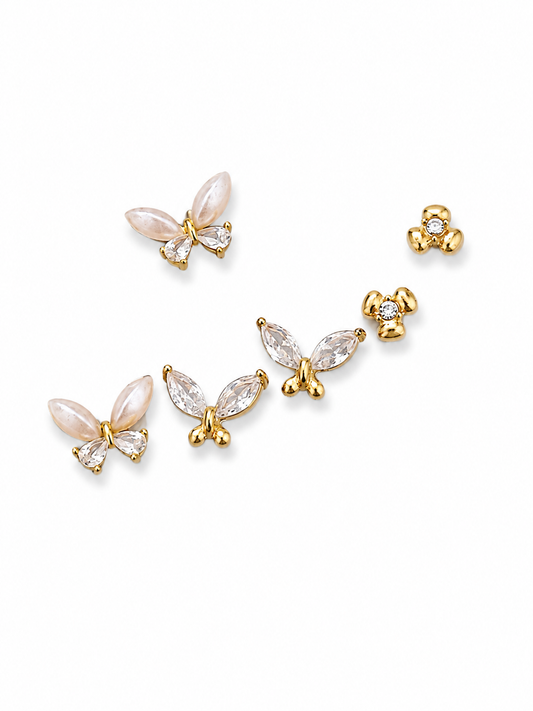 set di orecchini Butterfly Pearl