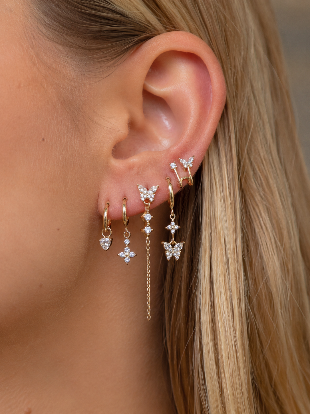 set di orecchini Butterfly Luxury