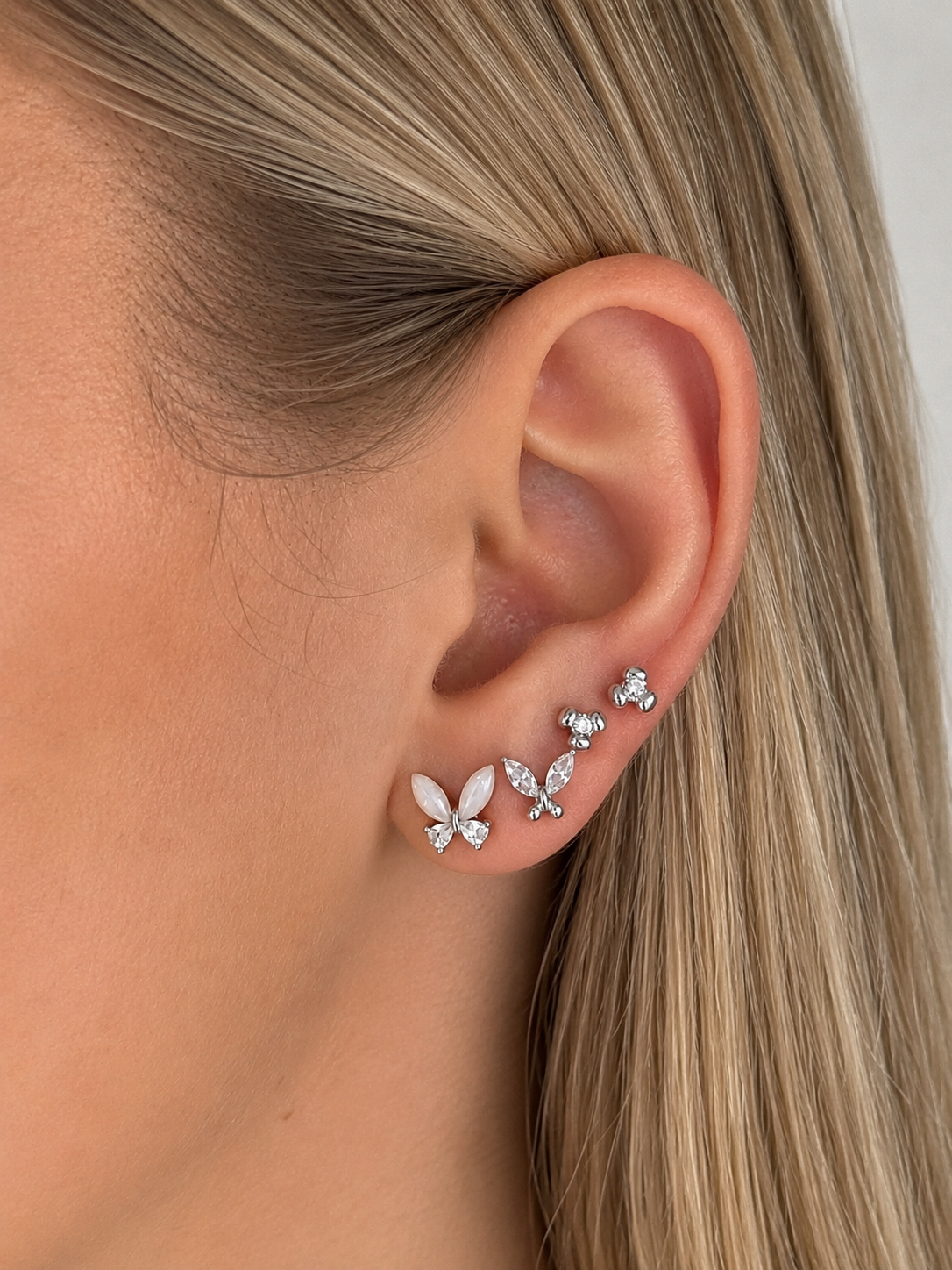 set di orecchini Butterfly Pearl