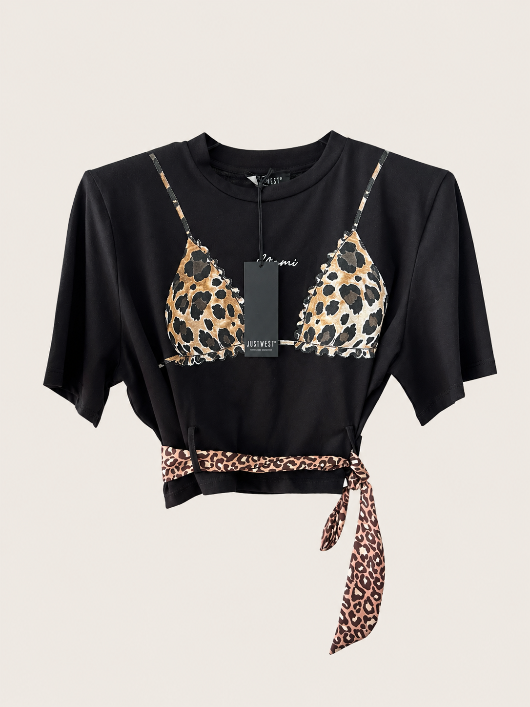 JUSTWEST maglia Crop Animalier